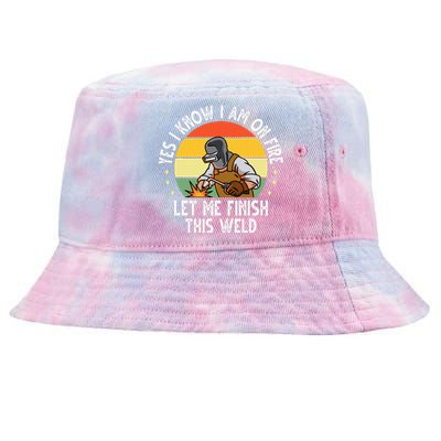 Funny Welding Design Dad Welder Worker Welding Tie-Dyed Bucket Hat