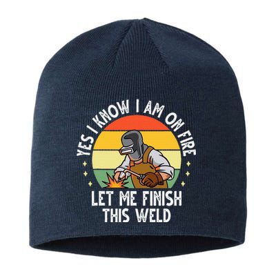 Funny Welding Design Dad Welder Worker Welding Sustainable Beanie