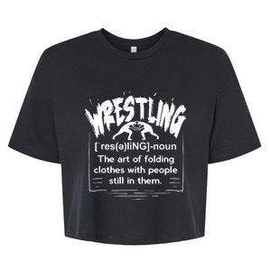 Funny Wrestling Definition Wrestler Bella+Canvas Jersey Crop Tee