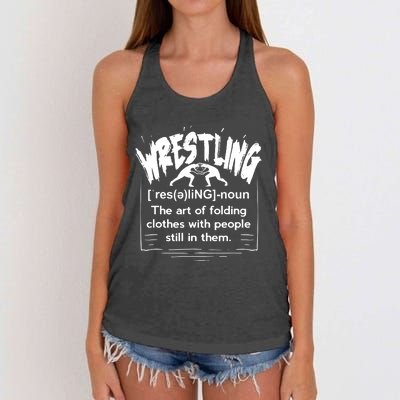 Funny Wrestling Definition Wrestler Women's Knotted Racerback Tank