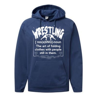 Funny Wrestling Definition Wrestler Performance Fleece Hoodie