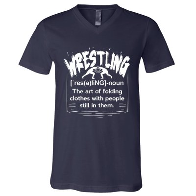 Funny Wrestling Definition Wrestler V-Neck T-Shirt