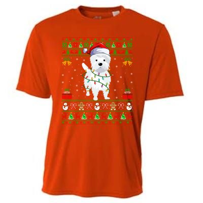 Funny Westie Dog Lover Xmas Santa Ugly Westie Christmas Gift Cooling Performance Crew T-Shirt