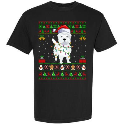 Funny Westie Dog Lover Xmas Santa Ugly Westie Christmas Gift Garment-Dyed Heavyweight T-Shirt