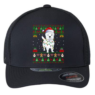 Funny Westie Dog Lover Xmas Santa Ugly Westie Christmas Gift Flexfit Unipanel Trucker Cap