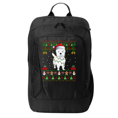 Funny Westie Dog Lover Xmas Santa Ugly Westie Christmas Gift City Backpack