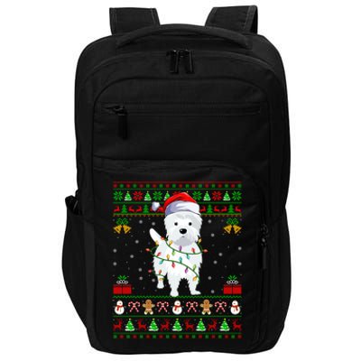 Funny Westie Dog Lover Xmas Santa Ugly Westie Christmas Gift Impact Tech Backpack