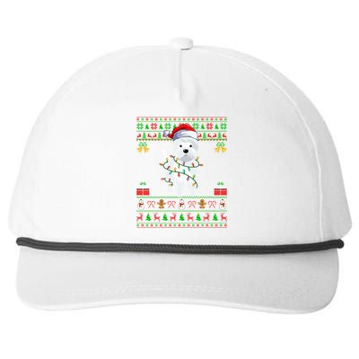 Funny Westie Dog Lover Xmas Santa Ugly Westie Christmas Gift Snapback Five-Panel Rope Hat