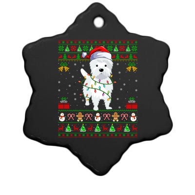 Funny Westie Dog Lover Xmas Santa Ugly Westie Christmas Gift Ceramic Star Ornament