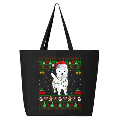 Funny Westie Dog Lover Xmas Santa Ugly Westie Christmas Gift 25L Jumbo Tote