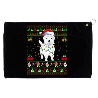 Funny Westie Dog Lover Xmas Santa Ugly Westie Christmas Gift Grommeted Golf Towel