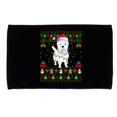 Funny Westie Dog Lover Xmas Santa Ugly Westie Christmas Gift Microfiber Hand Towel