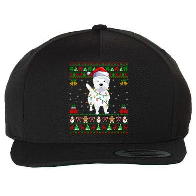 Funny Westie Dog Lover Xmas Santa Ugly Westie Christmas Gift Wool Snapback Cap