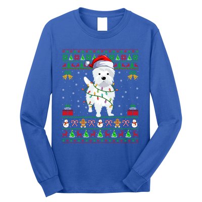 Funny Westie Dog Lover Xmas Santa Ugly Westie Christmas Gift Long Sleeve Shirt