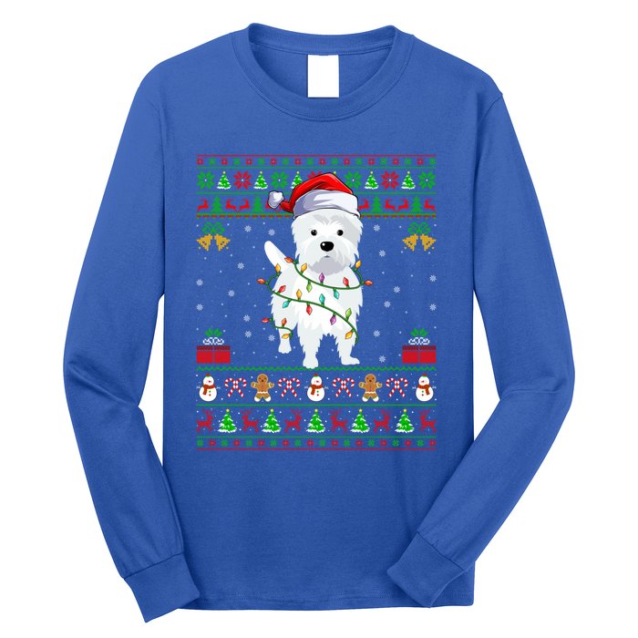 Funny Westie Dog Lover Xmas Santa Ugly Westie Christmas Gift Long Sleeve Shirt