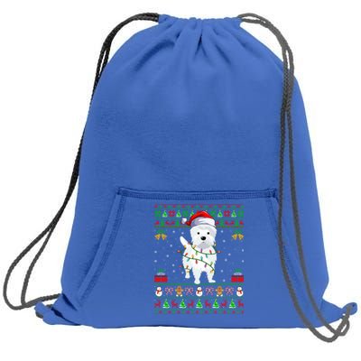 Funny Westie Dog Lover Xmas Santa Ugly Westie Christmas Gift Sweatshirt Cinch Pack Bag