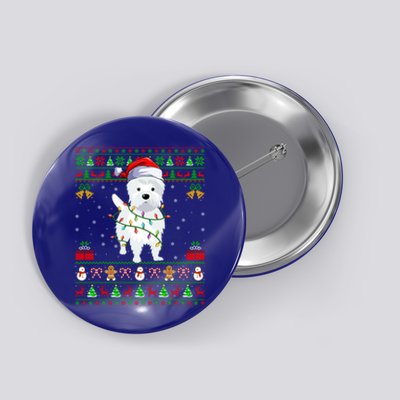 Funny Westie Dog Lover Xmas Santa Ugly Westie Christmas Gift Button