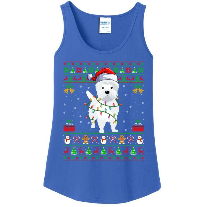 Funny Westie Dog Lover Xmas Santa Ugly Westie Christmas Gift Ladies Essential Tank