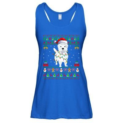 Funny Westie Dog Lover Xmas Santa Ugly Westie Christmas Gift Ladies Essential Flowy Tank