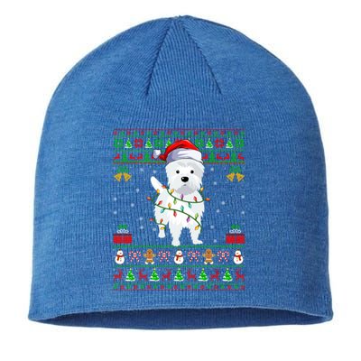 Funny Westie Dog Lover Xmas Santa Ugly Westie Christmas Gift Sustainable Beanie