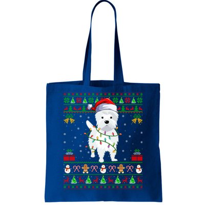 Funny Westie Dog Lover Xmas Santa Ugly Westie Christmas Gift Tote Bag