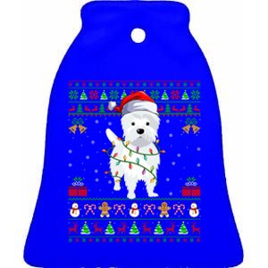 Funny Westie Dog Lover Xmas Santa Ugly Westie Christmas Gift Ceramic Bell Ornament