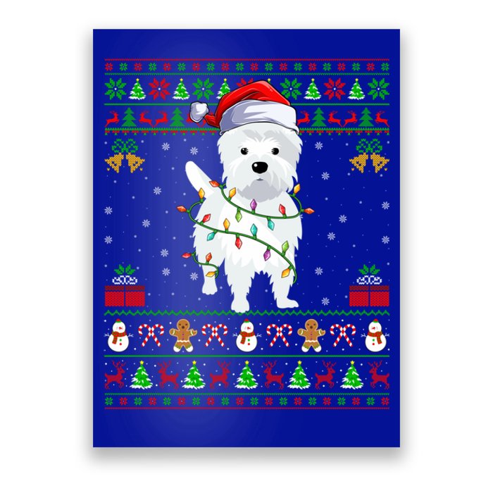 Funny Westie Dog Lover Xmas Santa Ugly Westie Christmas Gift Poster