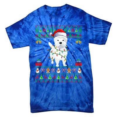 Funny Westie Dog Lover Xmas Santa Ugly Westie Christmas Gift Tie-Dye T-Shirt