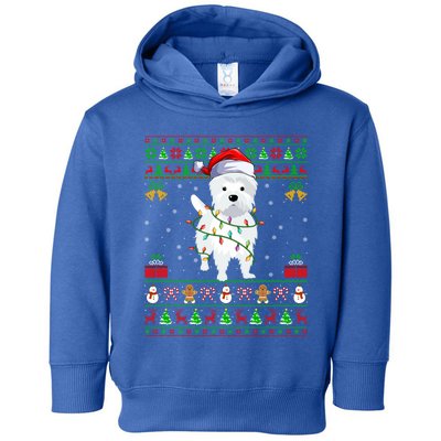 Funny Westie Dog Lover Xmas Santa Ugly Westie Christmas Gift Toddler Hoodie