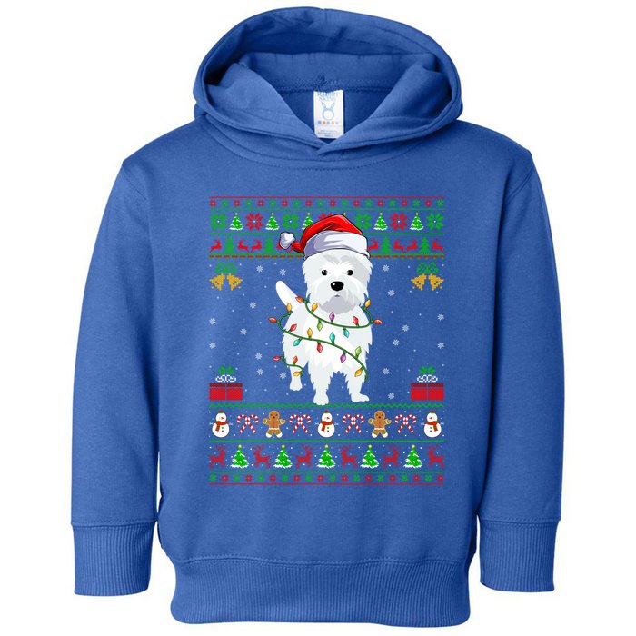 Funny Westie Dog Lover Xmas Santa Ugly Westie Christmas Gift Toddler Hoodie