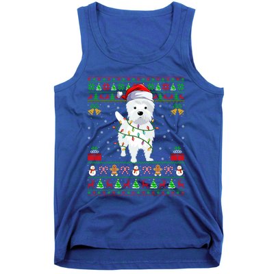 Funny Westie Dog Lover Xmas Santa Ugly Westie Christmas Gift Tank Top