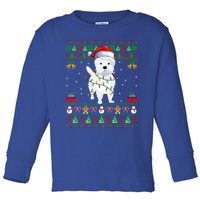 Funny Westie Dog Lover Xmas Santa Ugly Westie Christmas Gift Toddler Long Sleeve Shirt