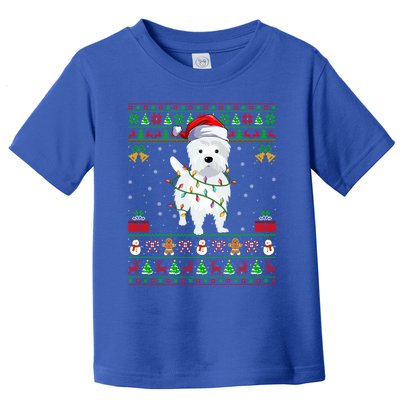 Funny Westie Dog Lover Xmas Santa Ugly Westie Christmas Gift Toddler T-Shirt