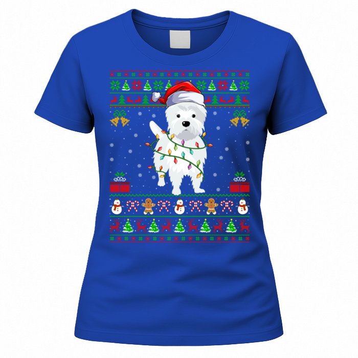 Funny Westie Dog Lover Xmas Santa Ugly Westie Christmas Gift Women's T-Shirt