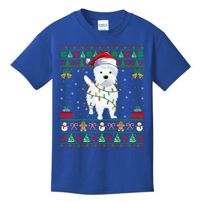 Funny Westie Dog Lover Xmas Santa Ugly Westie Christmas Gift Kids T-Shirt