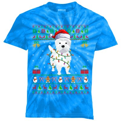 Funny Westie Dog Lover Xmas Santa Ugly Westie Christmas Gift Kids Tie-Dye T-Shirt