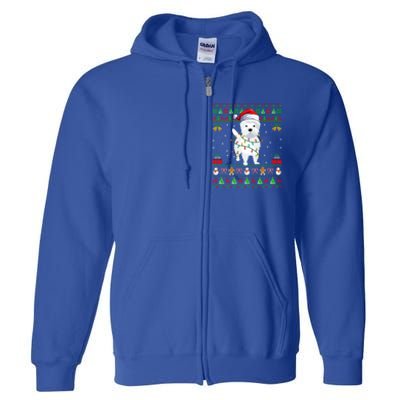 Funny Westie Dog Lover Xmas Santa Ugly Westie Christmas Gift Full Zip Hoodie