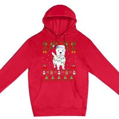 Funny Westie Dog Lover Xmas Santa Ugly Westie Christmas Gift Premium Pullover Hoodie