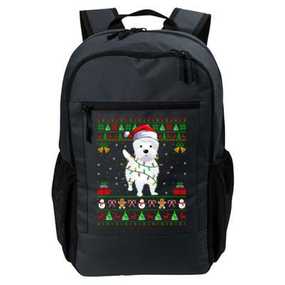 Funny Westie Dog Lover Xmas Santa Ugly Westie Christmas Gift Daily Commute Backpack