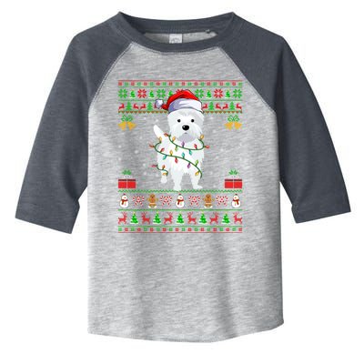 Funny Westie Dog Lover Xmas Santa Ugly Westie Christmas Gift Toddler Fine Jersey T-Shirt