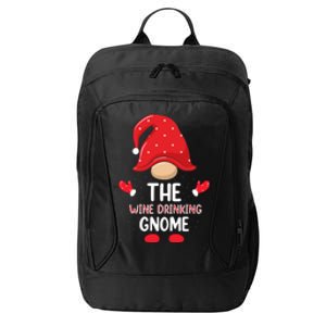 Funny Wine Drinking Gnome Funny Matching Family Christmas Gnome Wine Lover Gift City Backpack