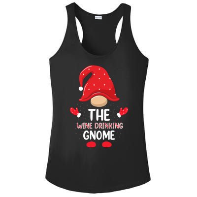 Funny Wine Drinking Gnome Funny Matching Family Christmas Gnome Wine Lover Gift Ladies PosiCharge Competitor Racerback Tank