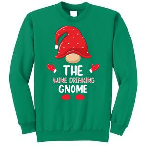 Funny Wine Drinking Gnome Funny Matching Family Christmas Gnome Wine Lover Gift Sweatshirt