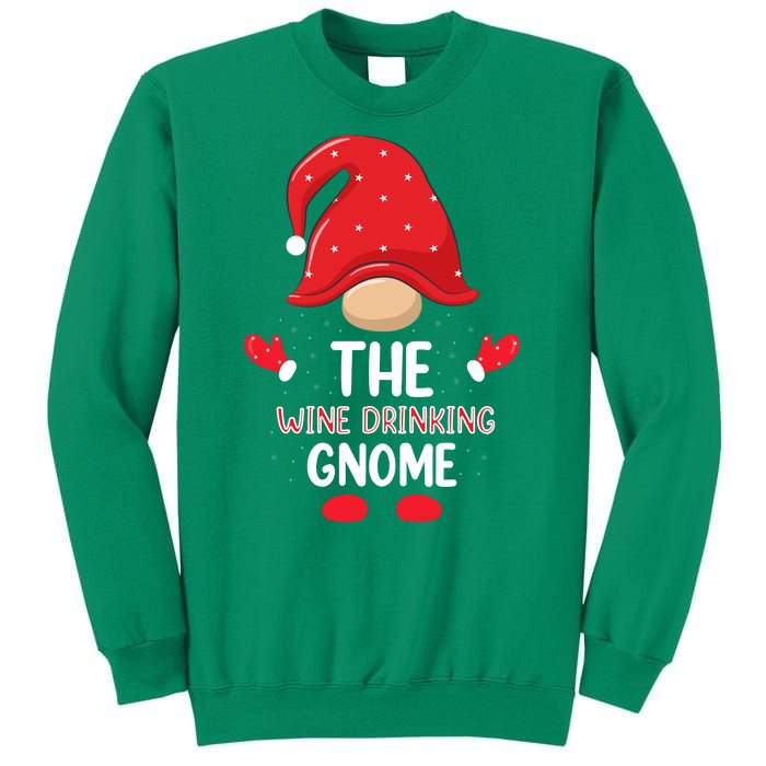 Funny Wine Drinking Gnome Funny Matching Family Christmas Gnome Wine Lover Gift Sweatshirt