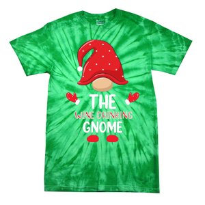 Funny Wine Drinking Gnome Funny Matching Family Christmas Gnome Wine Lover Gift Tie-Dye T-Shirt