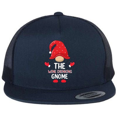 Funny Wine Drinking Gnome Funny Matching Family Christmas Gnome Wine Lover Gift Flat Bill Trucker Hat