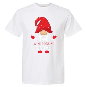 Funny Wine Drinking Gnome Funny Matching Family Christmas Gnome Wine Lover Gift Garment-Dyed Heavyweight T-Shirt