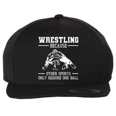 Funny Wrestling Design For Wrestle Athletes Wool Snapback Cap