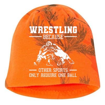 Funny Wrestling Design For Wrestle Athletes Kati - Camo Knit Beanie