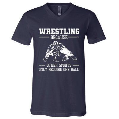 Funny Wrestling Design For Wrestle Athletes V-Neck T-Shirt